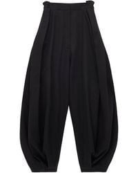 Loewe - Cotton-Silk Draped Barrel-Leg Trousers - Lyst