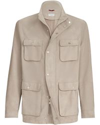 Brunello Cucinelli - Suede Safari Jacket - Lyst