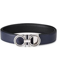 Ferragamo - Leather Double Gancini Belt - Lyst