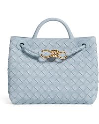 Bottega Veneta - Small Suede-Goatskin Andiamo Top-Handle Bag - Lyst