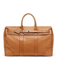 Brunello Cucinelli - Leather Embossed-logo Holdall - Lyst