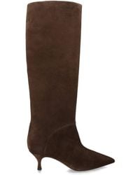 Casadei - Suede Julia Renna Iconic Knee-High Boots 50 - Lyst