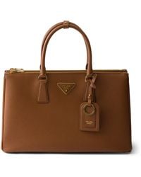 Prada - Large Saffiano Leather Galleria Top-Handle Bag - Lyst