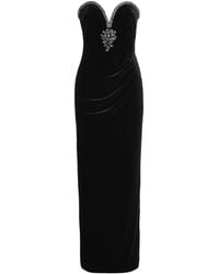 Self-Portrait - Velvet Embellished Maxi Dress - Lyst