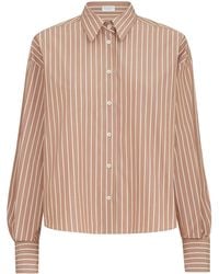 Brunello Cucinelli - Cotton Poplin Striped Shirt - Lyst