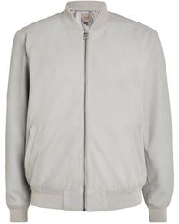 PAIGE - Suede Corvin Bomber Jacket - Lyst