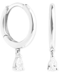 Astrid & Miyu - And Diamond Pear Huggie Hoops - Lyst