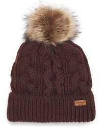 Barbour - Cable-Knit Penshaw Beanie - Lyst