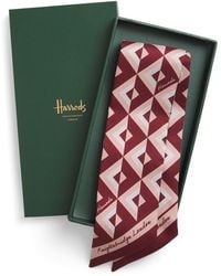 Harrods - Silk Geometric Print Scarf - Lyst