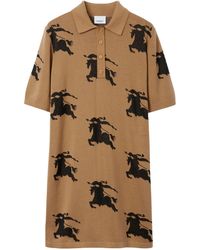 Burberry - Ekd Cotton Silk Polo Shirt Dress - Lyst