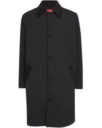 424 - Leather-Trim Trench Coat - Lyst