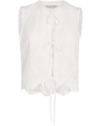 Alice + Olivia - Cotton Embroidered Amal Blouse - Lyst