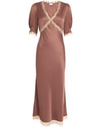 RIXO London - Lace-Trim Annina Midi Dress - Lyst