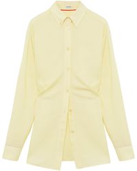 Loewe - Silk-Wool Longline Shirt - Lyst