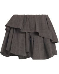 Acne Studios - Wool-Blend Check Ruffle Mini Skirt - Lyst