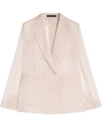 Max Mara - Silk Organza Double-Breasted Blazer - Lyst