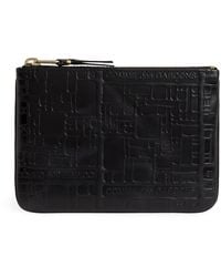 Comme des Garçons - Leather Logo Embossed Zipped Pouch - Lyst