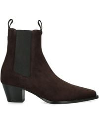 TOTEME - Suede City Ankle Boots 50 - Lyst