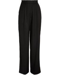 Slacks and Chinos Wide-leg and palazzo trousers Womens Clothing Trousers STUDIO AMELIA Silk Vespa Piped Palazzo Pant 