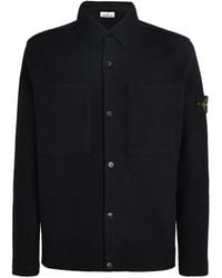 Stone Island - Virgin Wool Felt Overshirt - Lyst