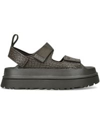 UGG - Croc-Embossed Goldenglow Sandals - Lyst