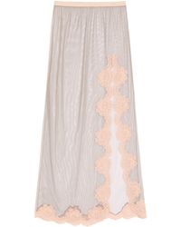 Valentino - Sheer Lace-Trim Maxi Skirt - Lyst