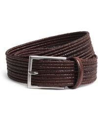 Canali - Leather Woven Belt - Lyst