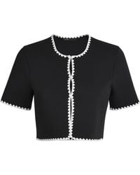 Maje - Cropped Contrast-Dot Cardigan - Lyst