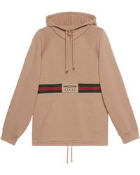 Gucci - Sweatshirt With Web And Label - Lyst