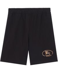 Burberry - Cotton Check Knight Stamp Shorts - Lyst