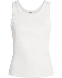 Sandro - Stretch-Cotton Beaded Tank Top - Lyst