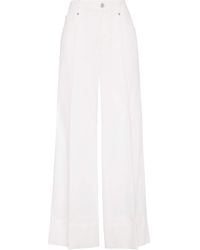 Brunello Cucinelli - Cotton-Linen Wide-Leg Trousers - Lyst