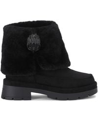 Kurt Geiger - Suede And Faux Fur Blighty Cozy Ankle Boots - Lyst