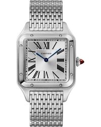Cartier - Large Platinum Santos-Dumont Watch - Lyst