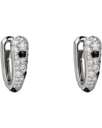 Cartier - White Gold And Diamond Panthère De Hoop Earrings - Lyst