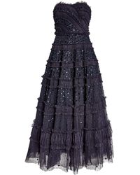 Needle & Thread - Strapless Dot Shimmer Gown - Lyst