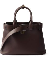 Prada - Small Leather Buckle Tote Bag - Lyst