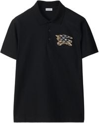 Burberry - Cotton Check-Ekd Polo Shirt - Lyst