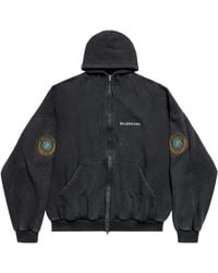 Balenciaga - Cotton Uniform Patch Hoodie - Lyst