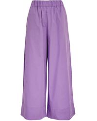 MAX&Co. - Cotton Poplin Cropped Trousers - Lyst