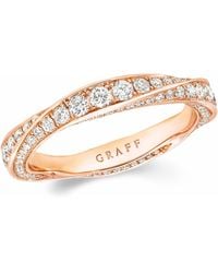 Graff - Rose Gold And Diamond Spiral Ring - Lyst