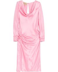 Valentino - Silk Draped Midi Dress - Lyst