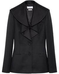 McQueen - Wool Waterfall-Collar Blazer - Lyst