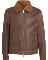 Eleventy - Shearling Aviator Jacket - Lyst