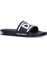 Dolce & Gabbana Rubber D&g Logo Slides in Black for Men - Save 40 