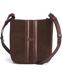Harrods - X Tusting Small Suede H Cross-Body Bag - Lyst