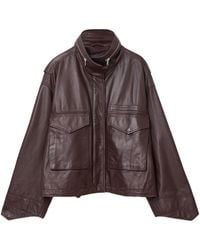 AllSaints - Clay Leather Jacket - Lyst