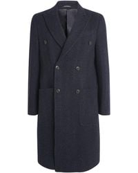 Emporio Armani - Wool-Blend Double-Breasted Coat - Lyst