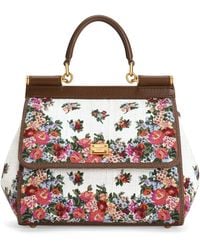 Dolce & Gabbana - Embroidered Floral Sicily Top-Handle Bag - Lyst