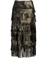 Ralph Lauren - Belinda Metallic Lambskin Skirt - Lyst